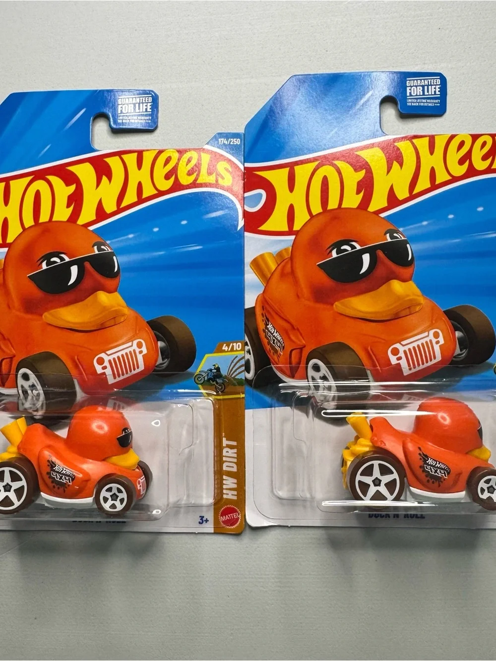 Hot Wheels Duck N' Roll HW Dirt 4/10 Jeep 1:64 Orange Lot of 2